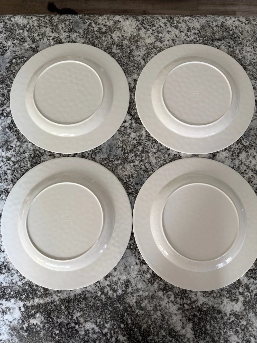 Pier 1 Melamine Neutral Taupe Beige Dinner Plates - Set of 4. EUC